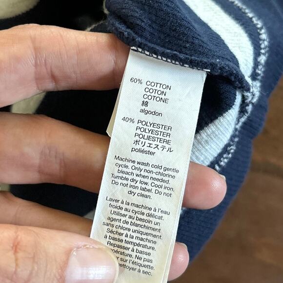 Gap Boys Sweater Size Large 1/4 Zip Mock Neck Blue Striped Knit - Picture 4 of 6